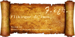 Flikinger Álmos névjegykártya